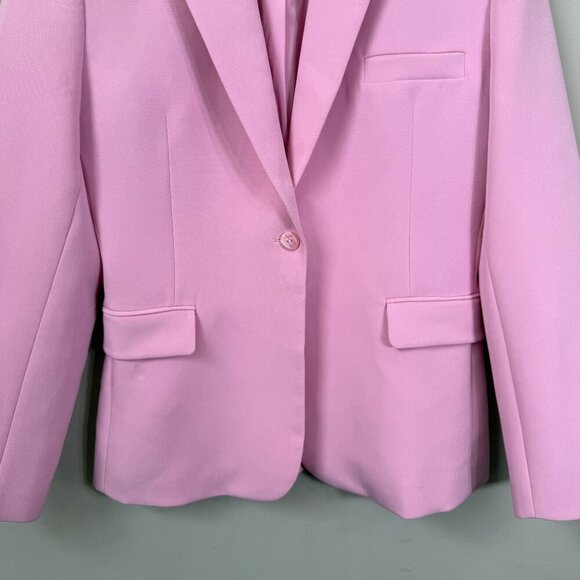LAPOINTE Matte Crepe Broad Shoulder Blazer Jacket Womens 6 Blossom Pink Chic NWT - Picture 10 of 16